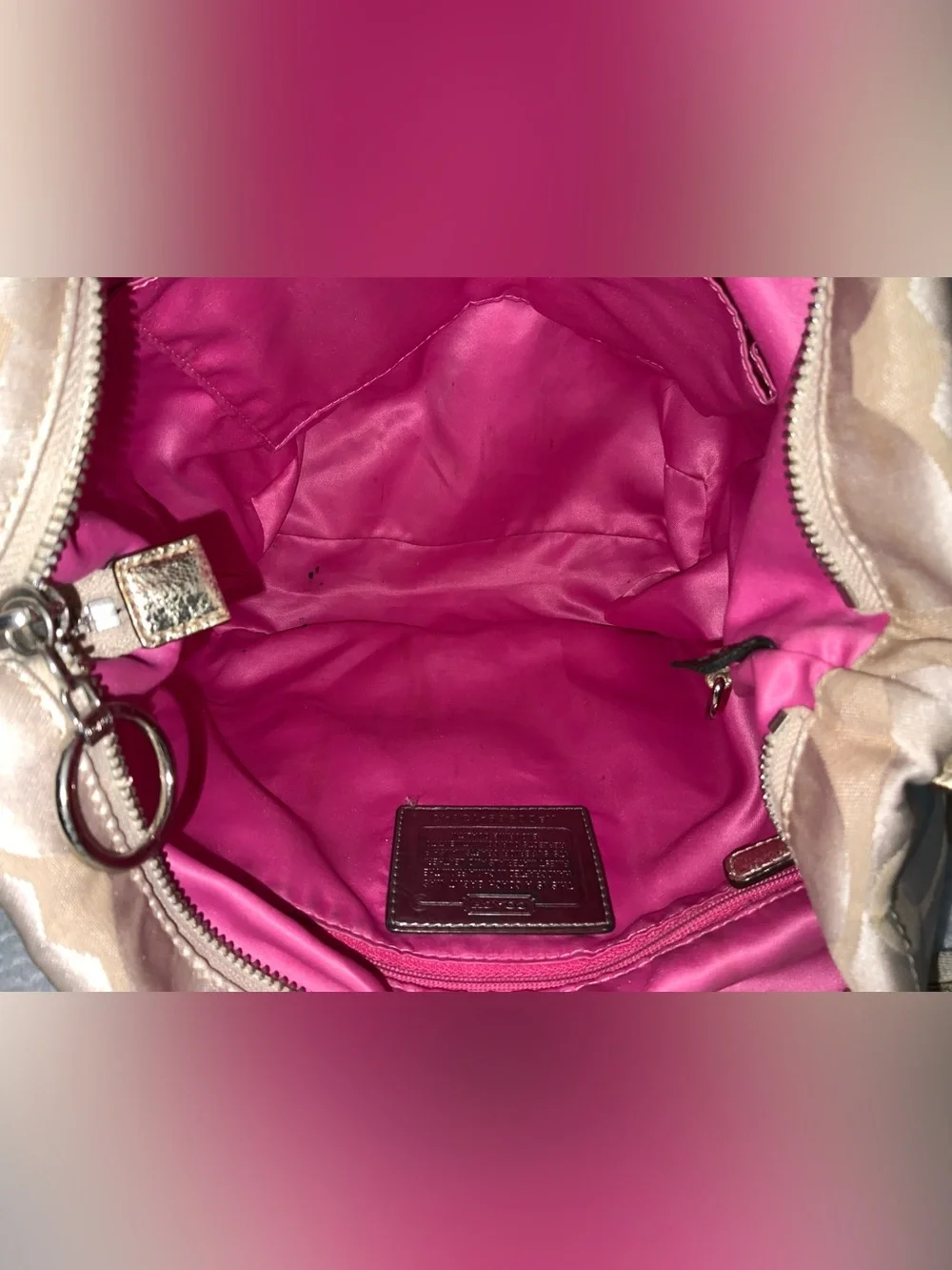 Coach gold poppy sateen shoulder bag